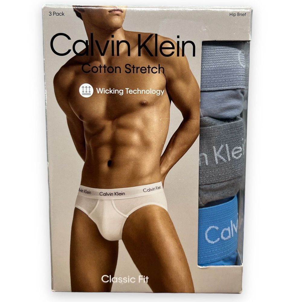 New Calvin Klein Wicking Techno Men's 3 Pack Modern Hip Briefs‎ Size XL